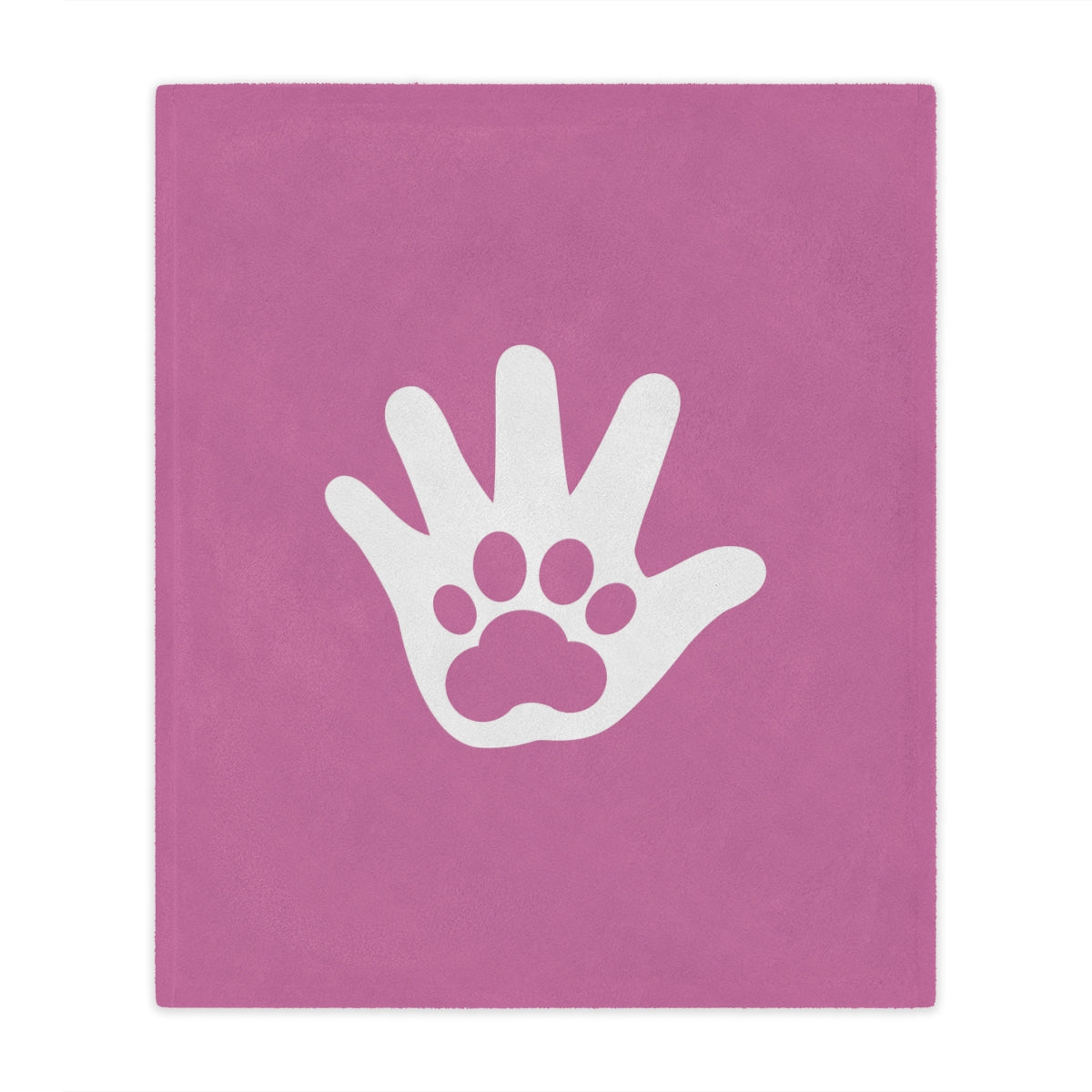 Paw n' Hand Minky Blanket - Rose Pink