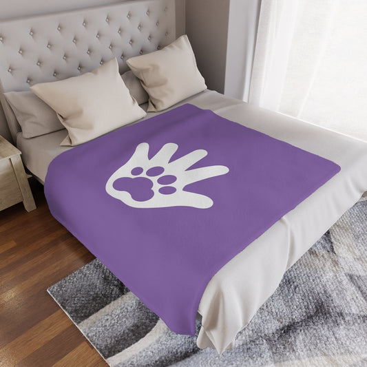 Paw n' Hand Minky Blanket - Lilac Purple