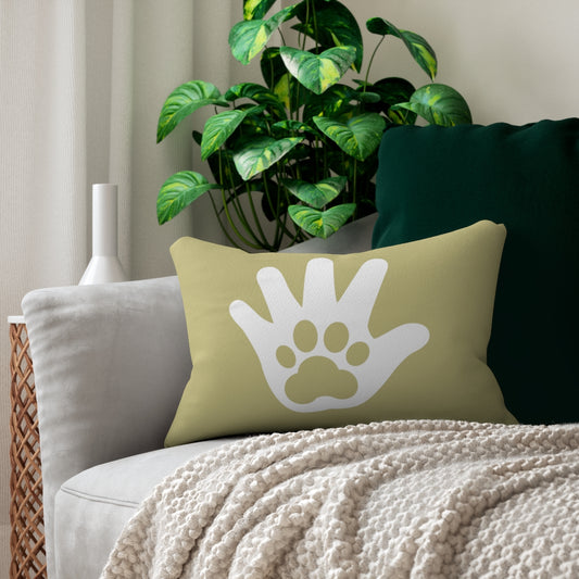 Paw n' Hand Spun Polyester Lumbar Pillow - Hazel Yellow