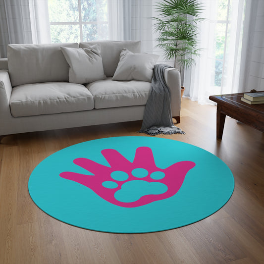Paw n' Hand Round Rug - Special Edition Blue