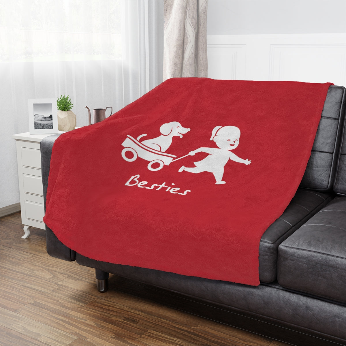 Besties Minky Blanket - Red