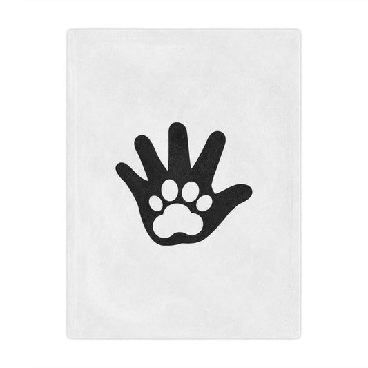 Paw n' Hand Minky Blanket - White