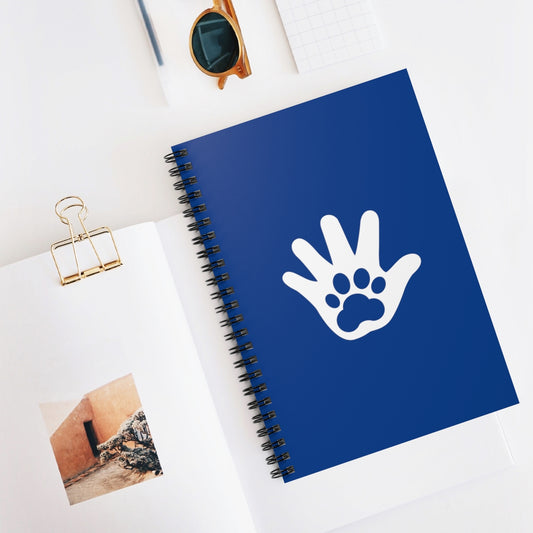 Paw n' Hand Spiral Ruled Line Notebook - Blue