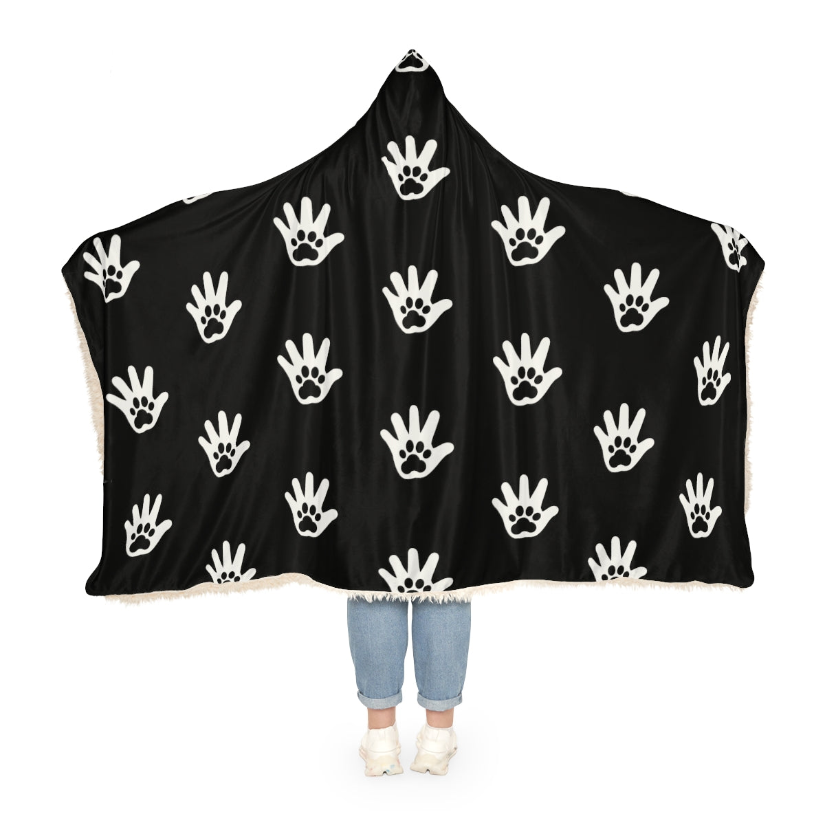 Paw n' Hand Snuggle Blanket - Black