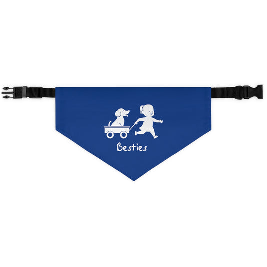 Besties/Blue Pet Bandana Collar