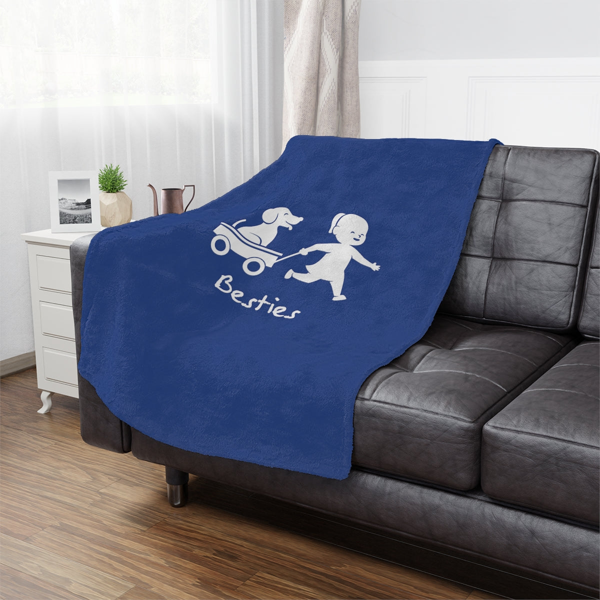 Besties Minky Blanket - Blue