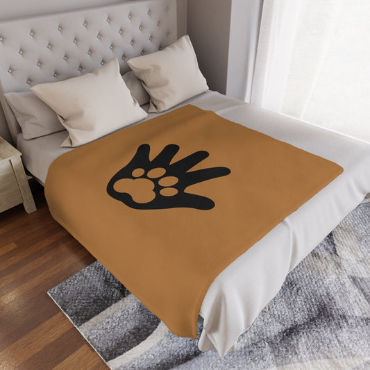 Paw n' Hand Minky Blanket - Special Edition Brown