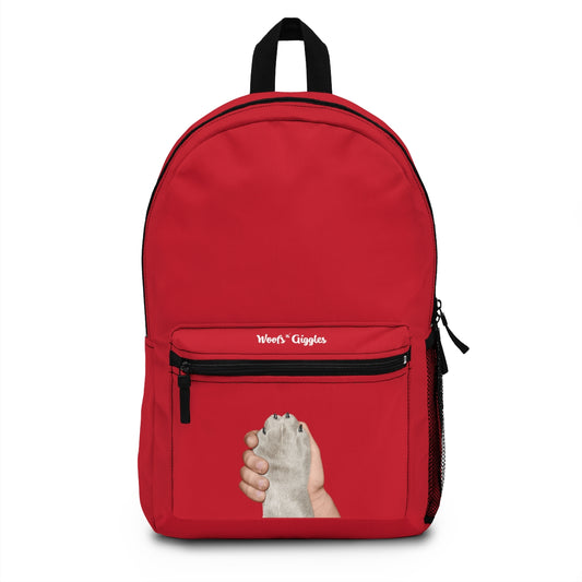 Tan/White Red Backpack