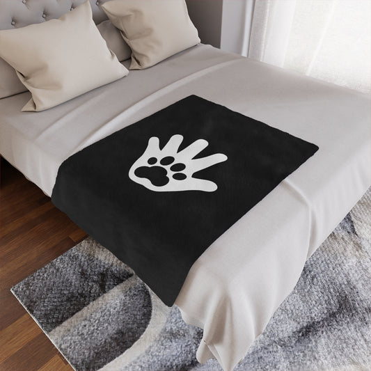 Paw n' Hand Minky Blanket - Black