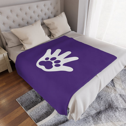 Paw n' Hand Minky Blanket - Purple