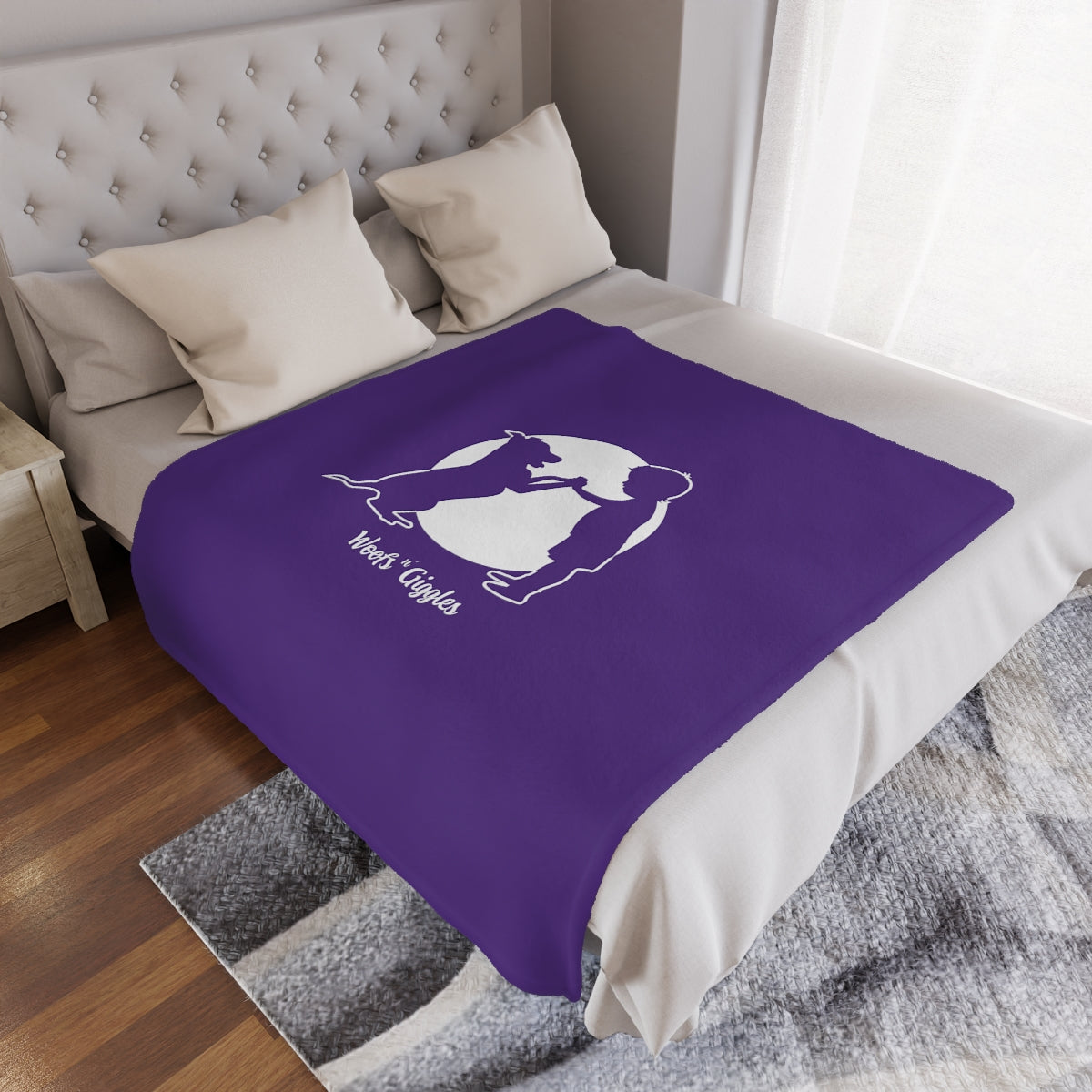 Woofs n' Giggles Minky Blanket - Purple