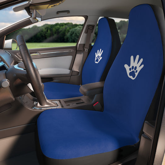 Paw n' Hand Polyester Car Seat Covers - Blue