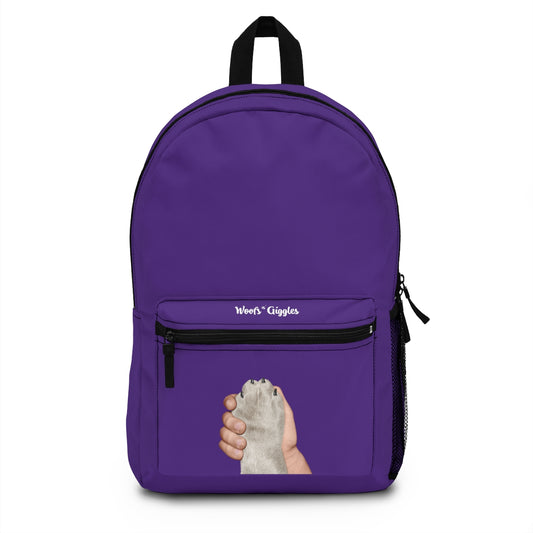 Tan/White Purple Backpack