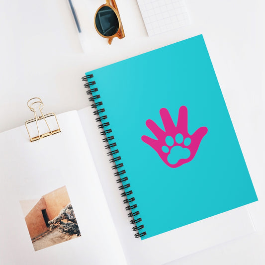 Paw n' Hand Spiral Ruled Line Notebook - Special Edition Blue