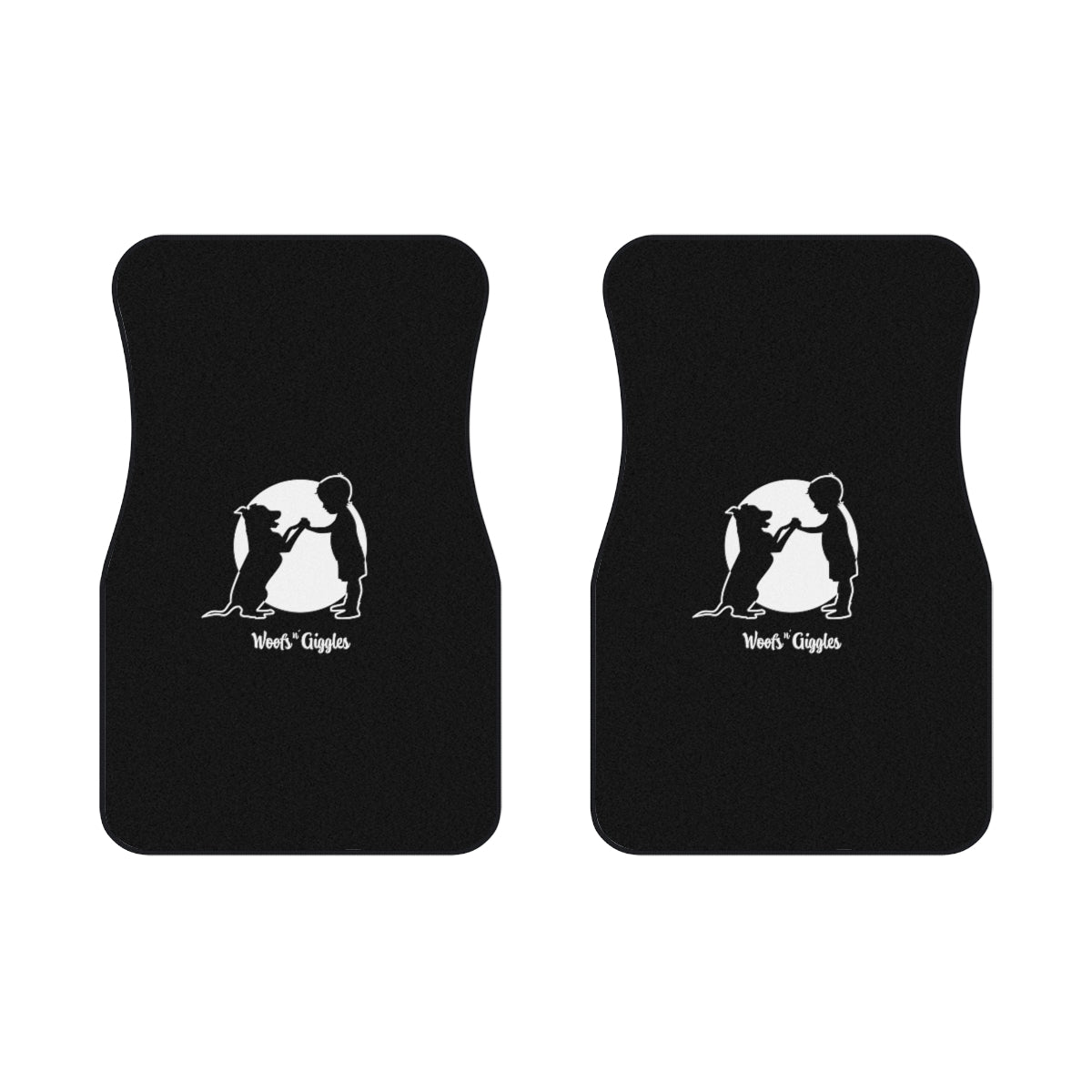 Woofs n' Giggles Car Mats (2x Front) - Black