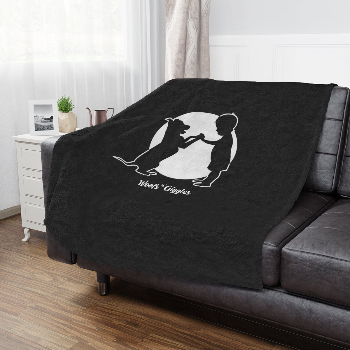 Woofs n' Giggles Minky Blanket - Black