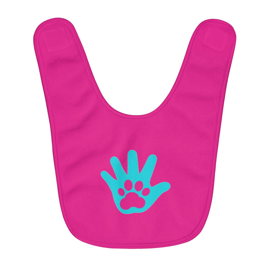Paw n' Hand Fleece Baby Bib - Special Edition Pink