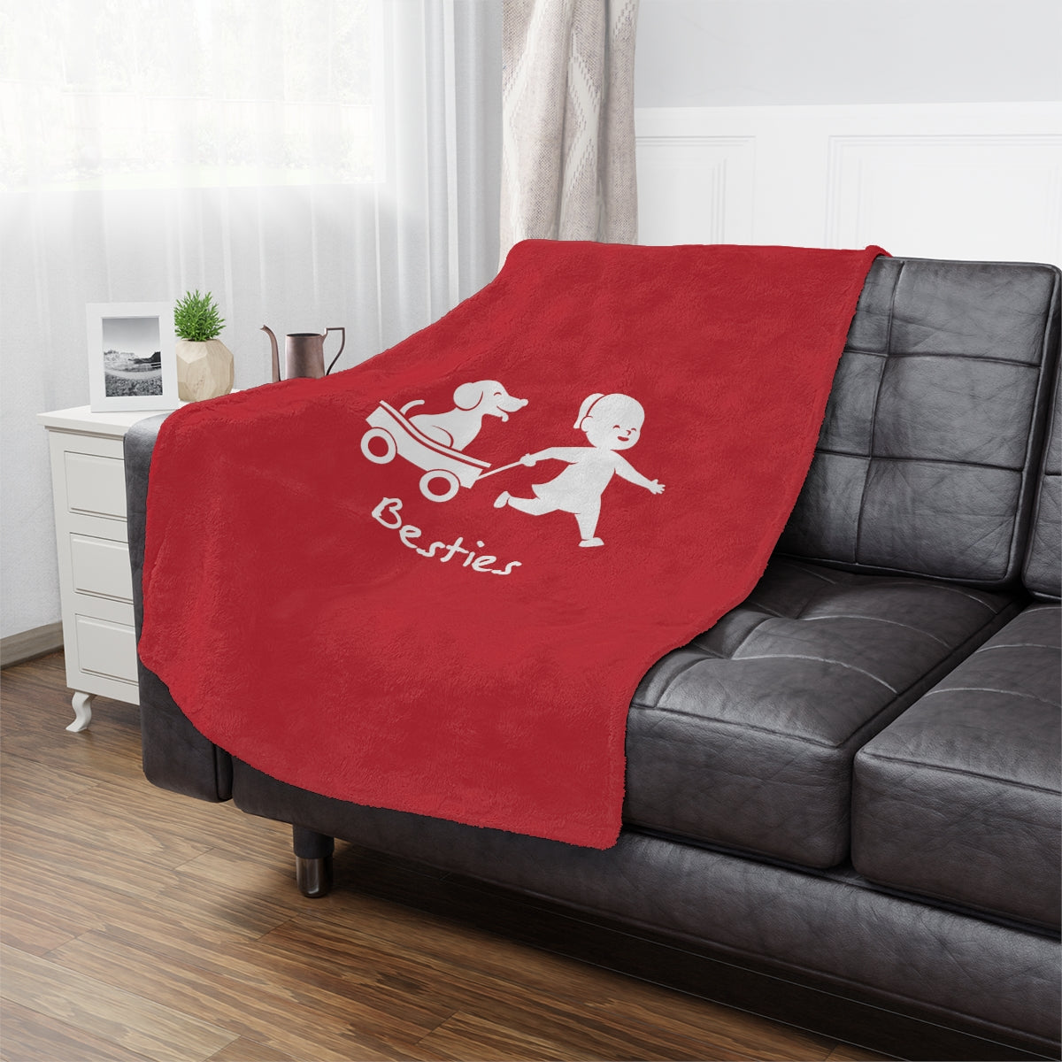 Besties Minky Blanket - Red