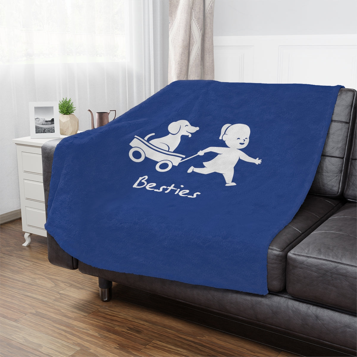 Besties Minky Blanket - Blue